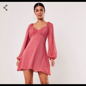 blush dobby milkmaid mini dress